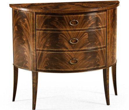 Biedermeier style mahogany demilune cabinet