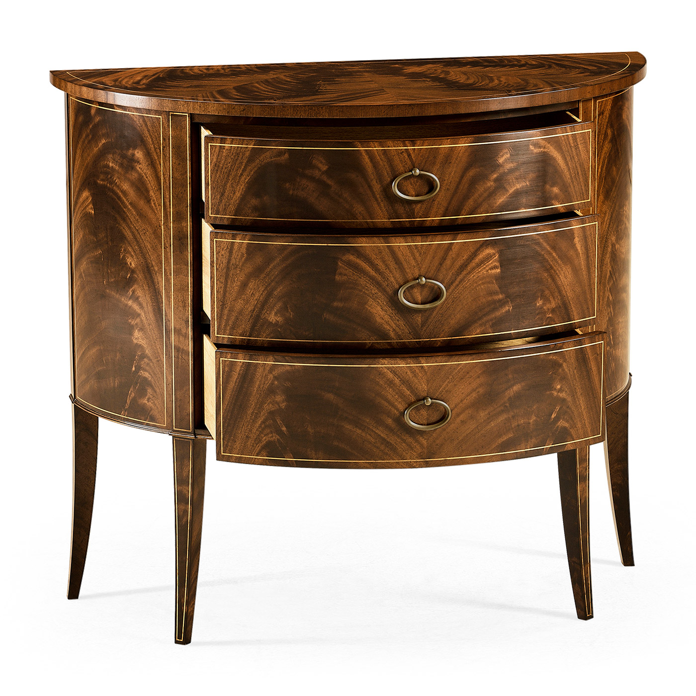 Biedermeier style mahogany demilune cabinet