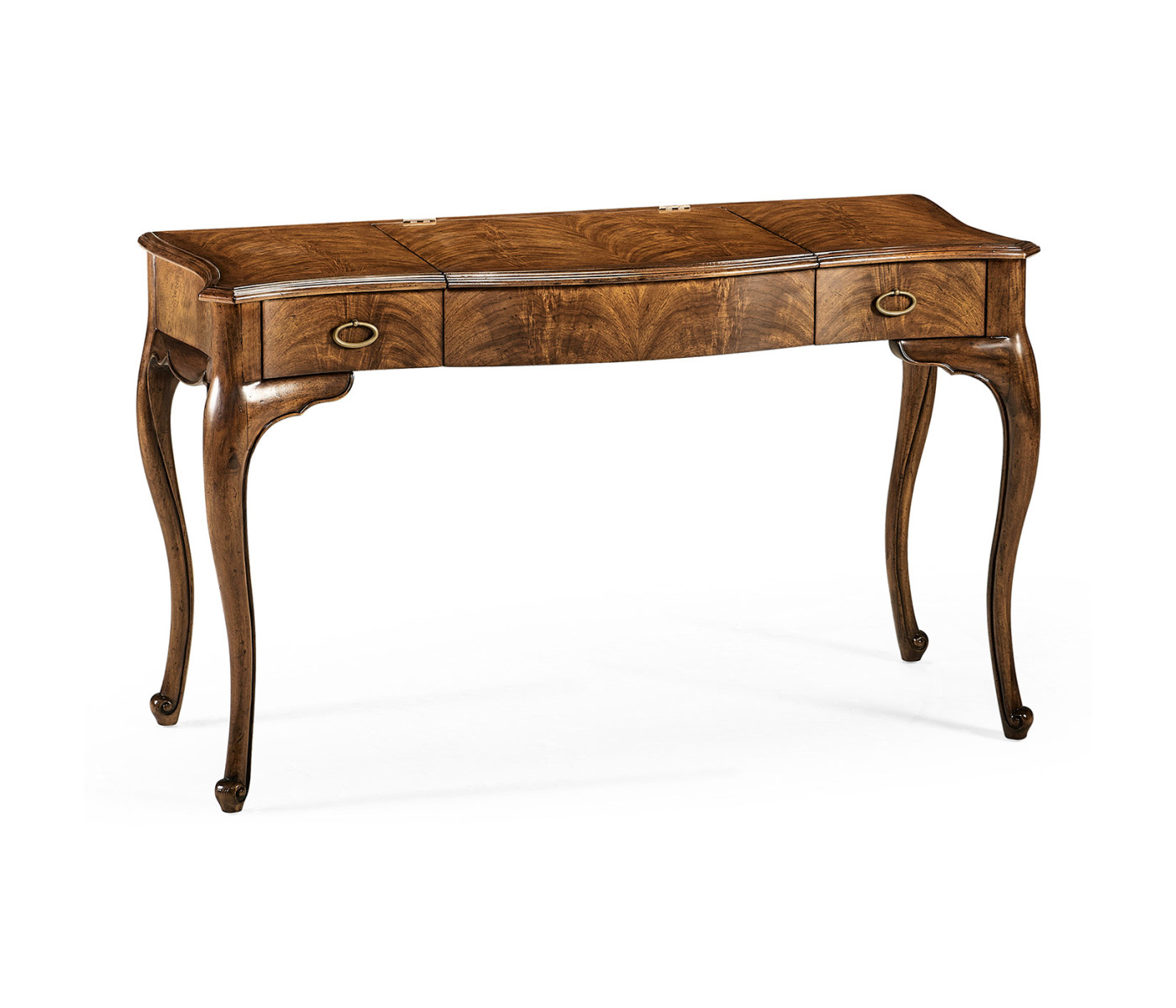 Dressing table with hinged mirror