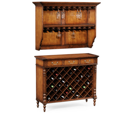 Hanging shelf with glass storage