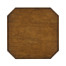 Square Walnut Side Table with Brass Capped Feet
