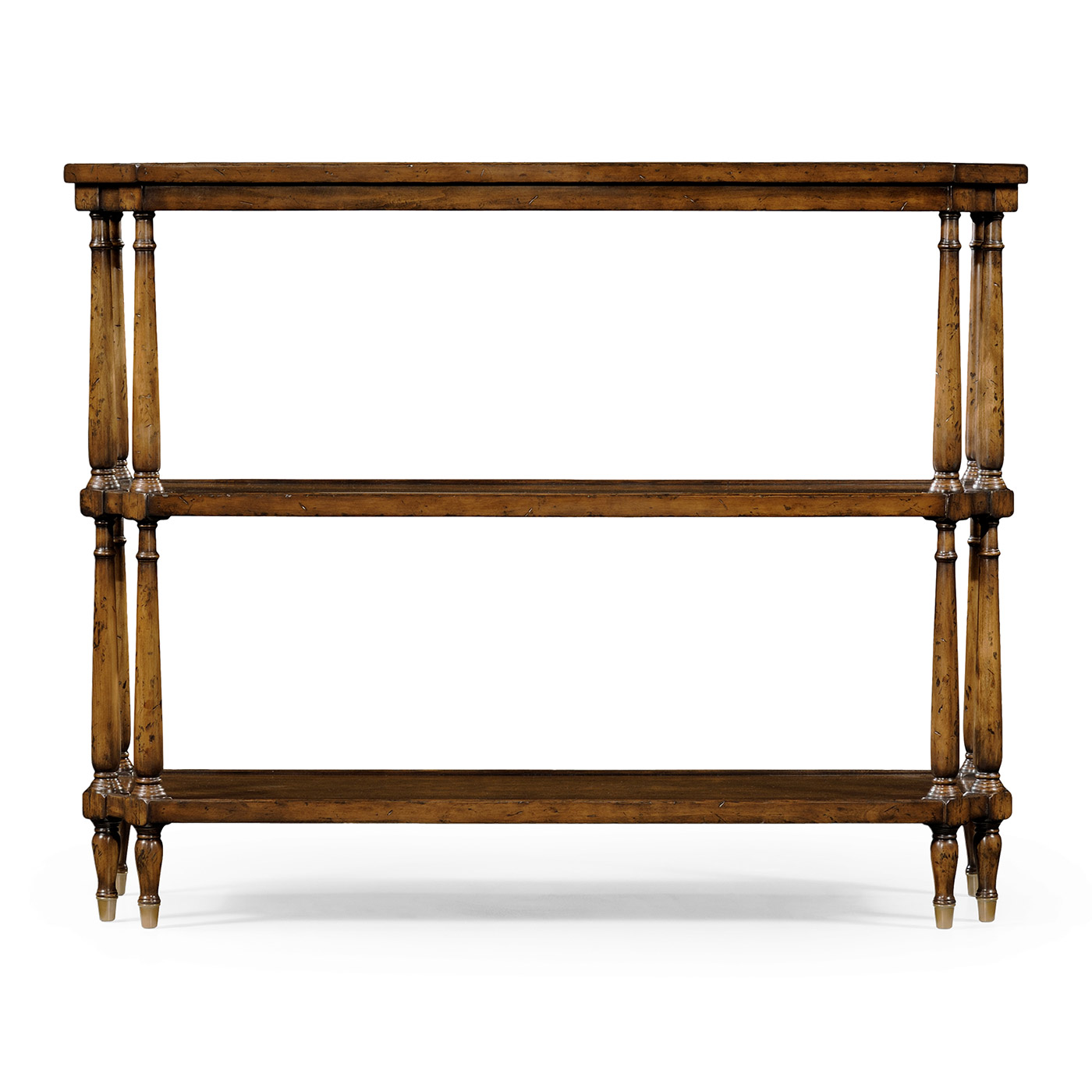 Antique walnut console on baluster legs