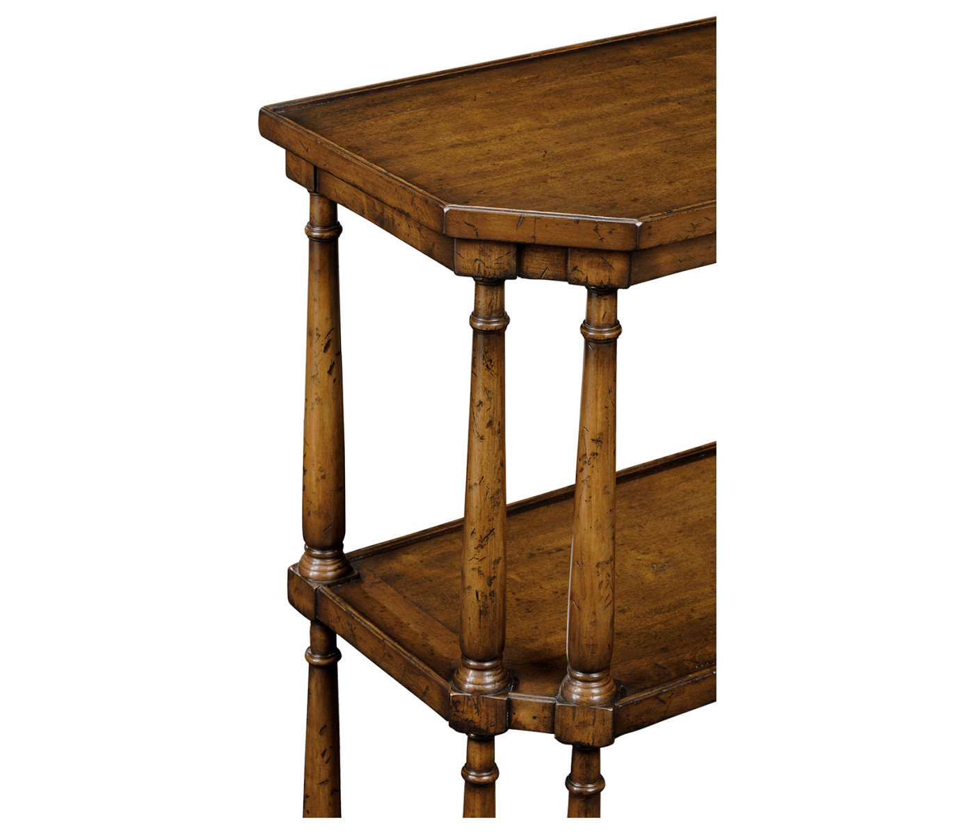 Antique walnut console on baluster legs