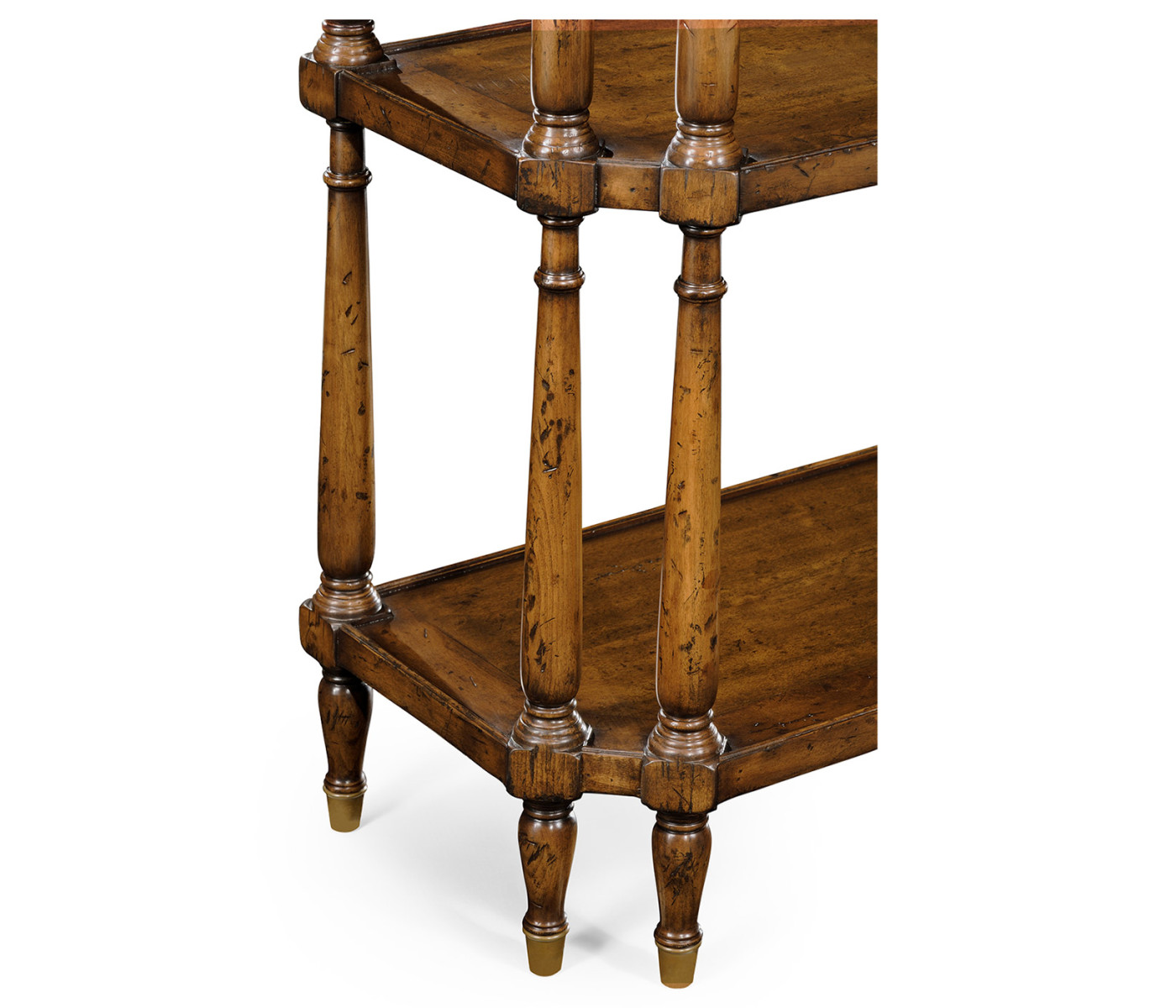 Antique walnut console on baluster legs