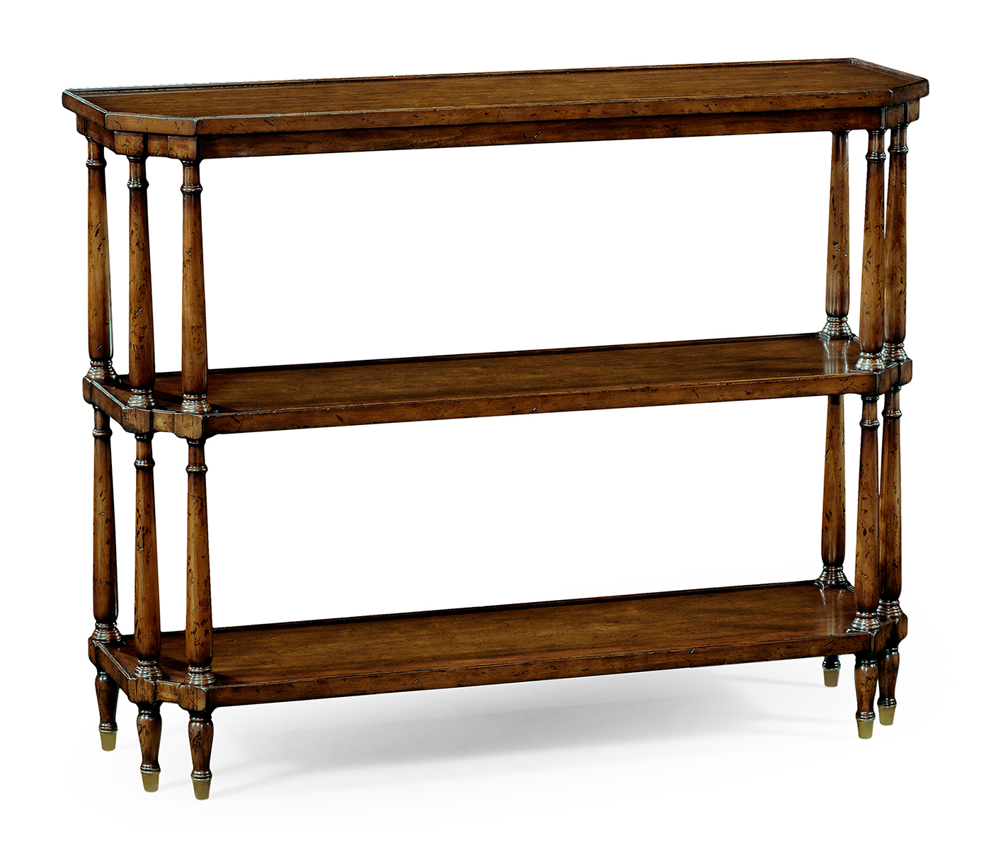 Antique walnut console on baluster legs