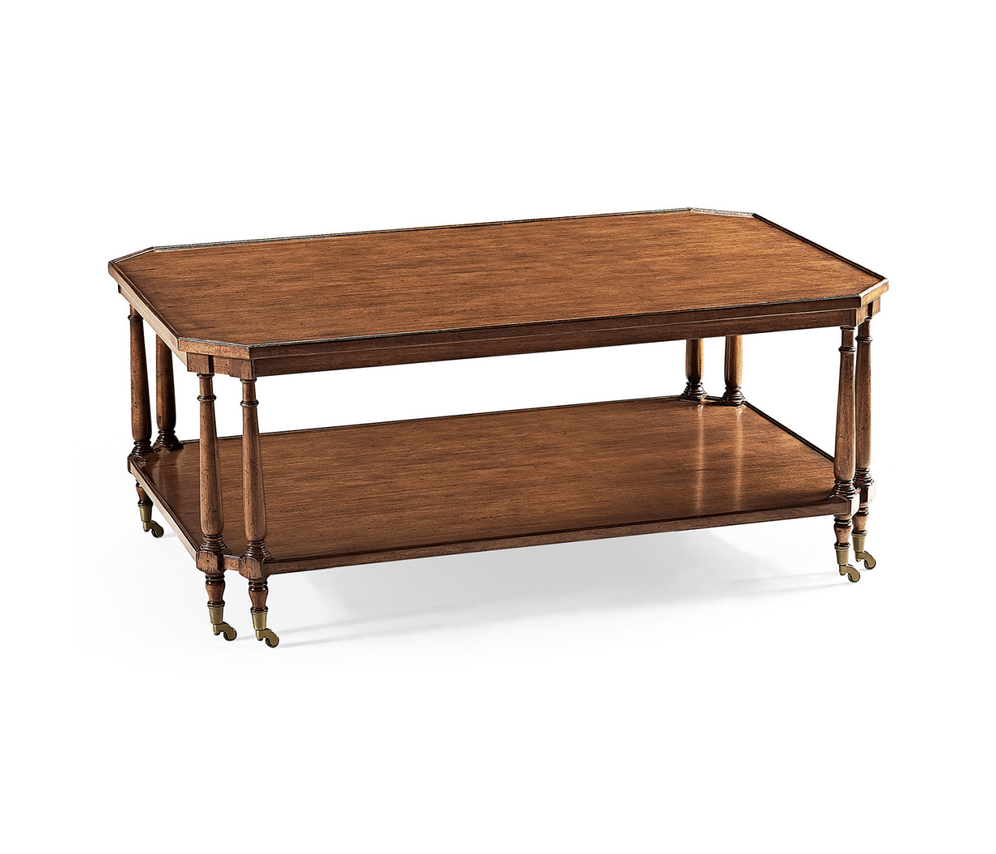 Rectangular Walnut Coffee Table on Castors