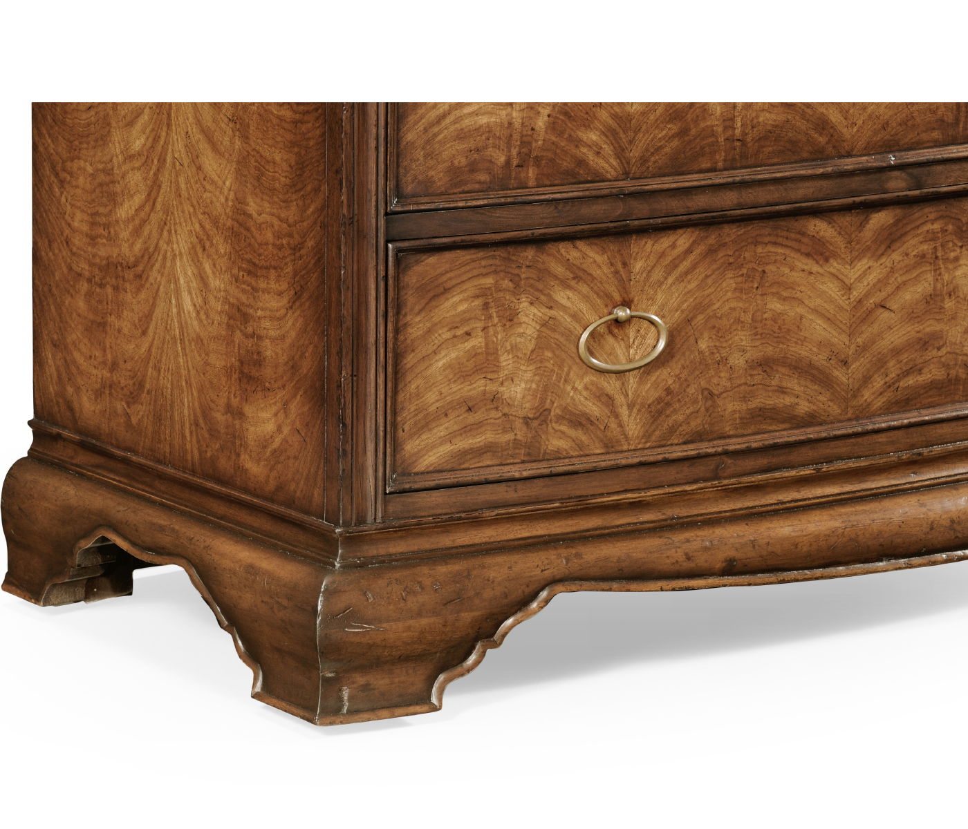Crotch walnut chest of drawers