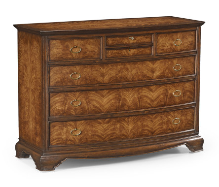 Crotch walnut chest of drawers