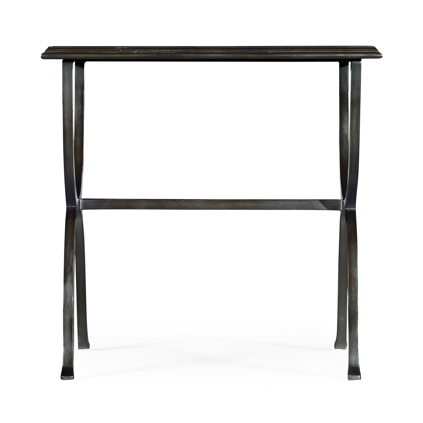 Églomisé & Bronze Iron Rectangular Side Table