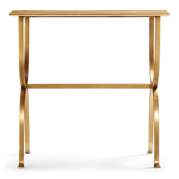 Églomisé & Gilded Iron Rectangular Side Table