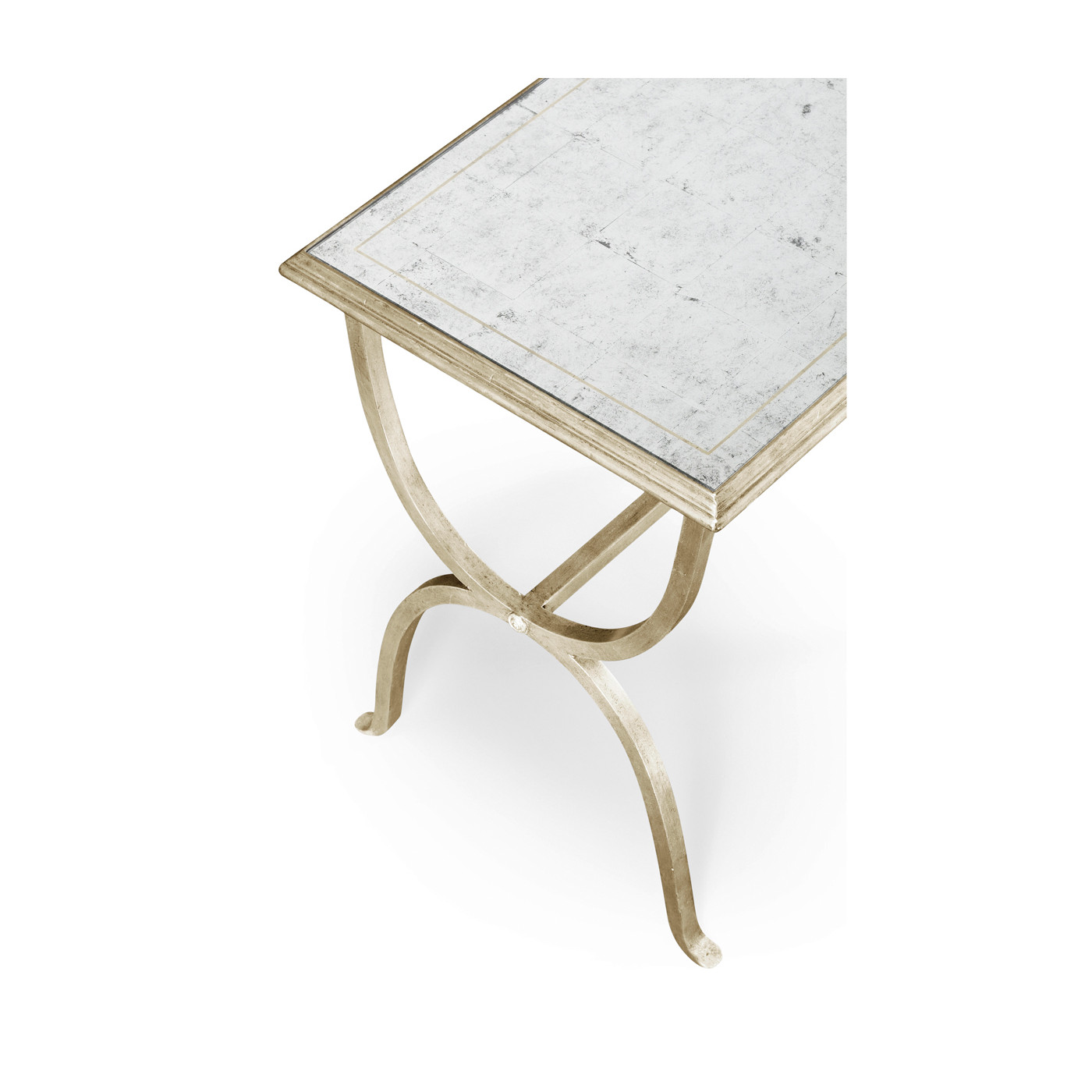 Églomisé & Silver Iron Rectangular Side Table