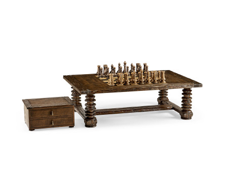 Turned Leg Heavy Distressed Games/Coffee Table