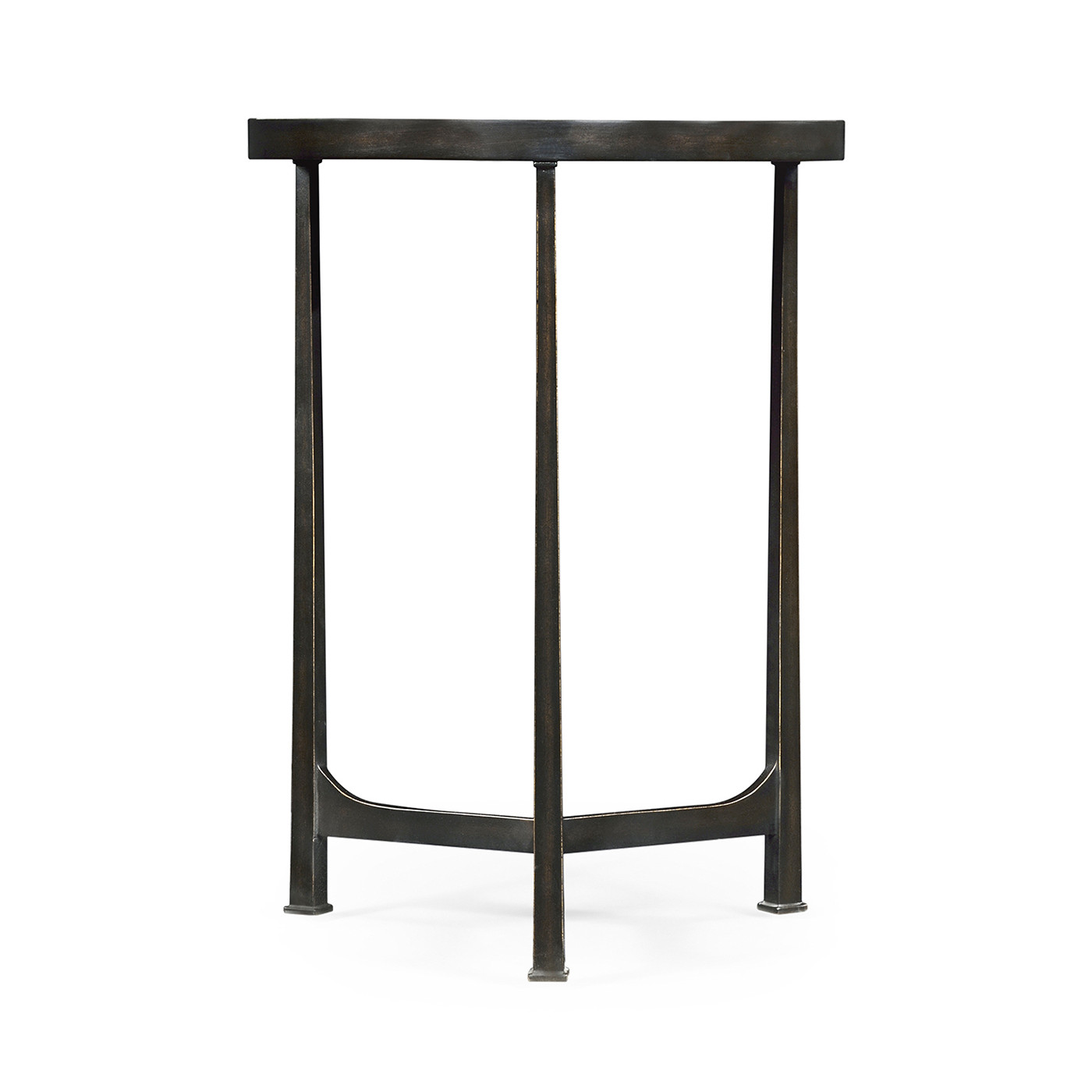 Églomisé & Bronze Iron Round Lamp Table