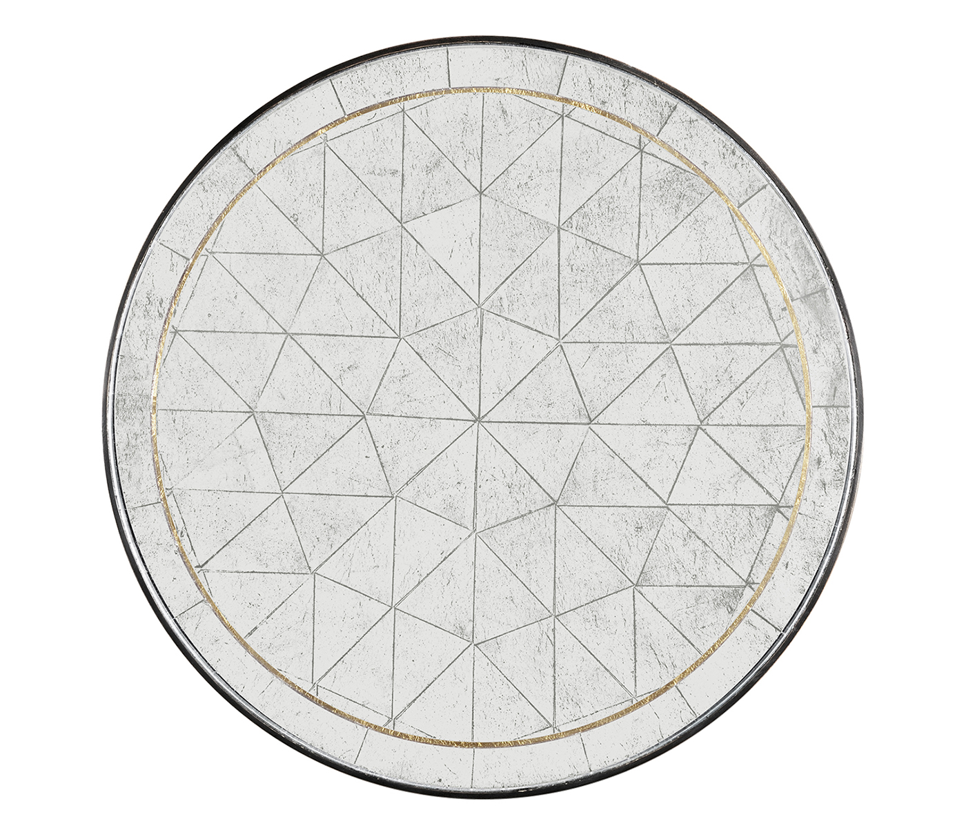 Églomisé & Bronze Iron Round Lamp Table