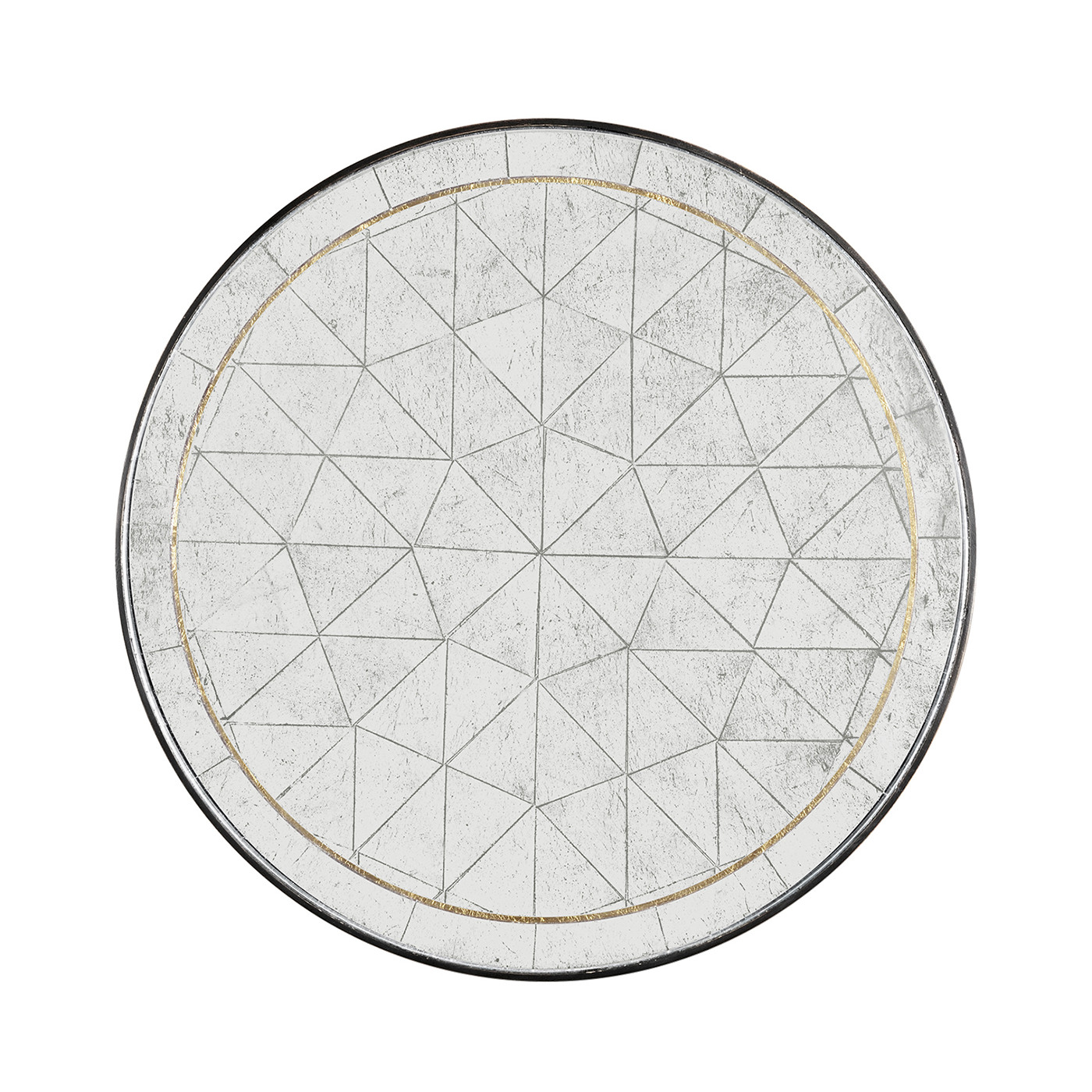 Églomisé & Bronze Iron Round Lamp Table