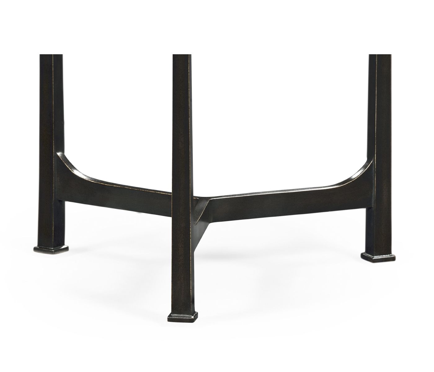 Églomisé & Bronze Iron Round Lamp Table