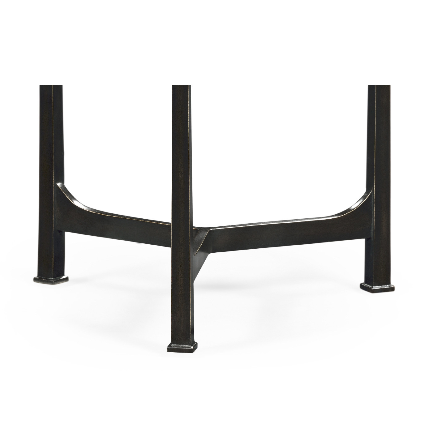 Églomisé & Bronze Iron Round Lamp Table