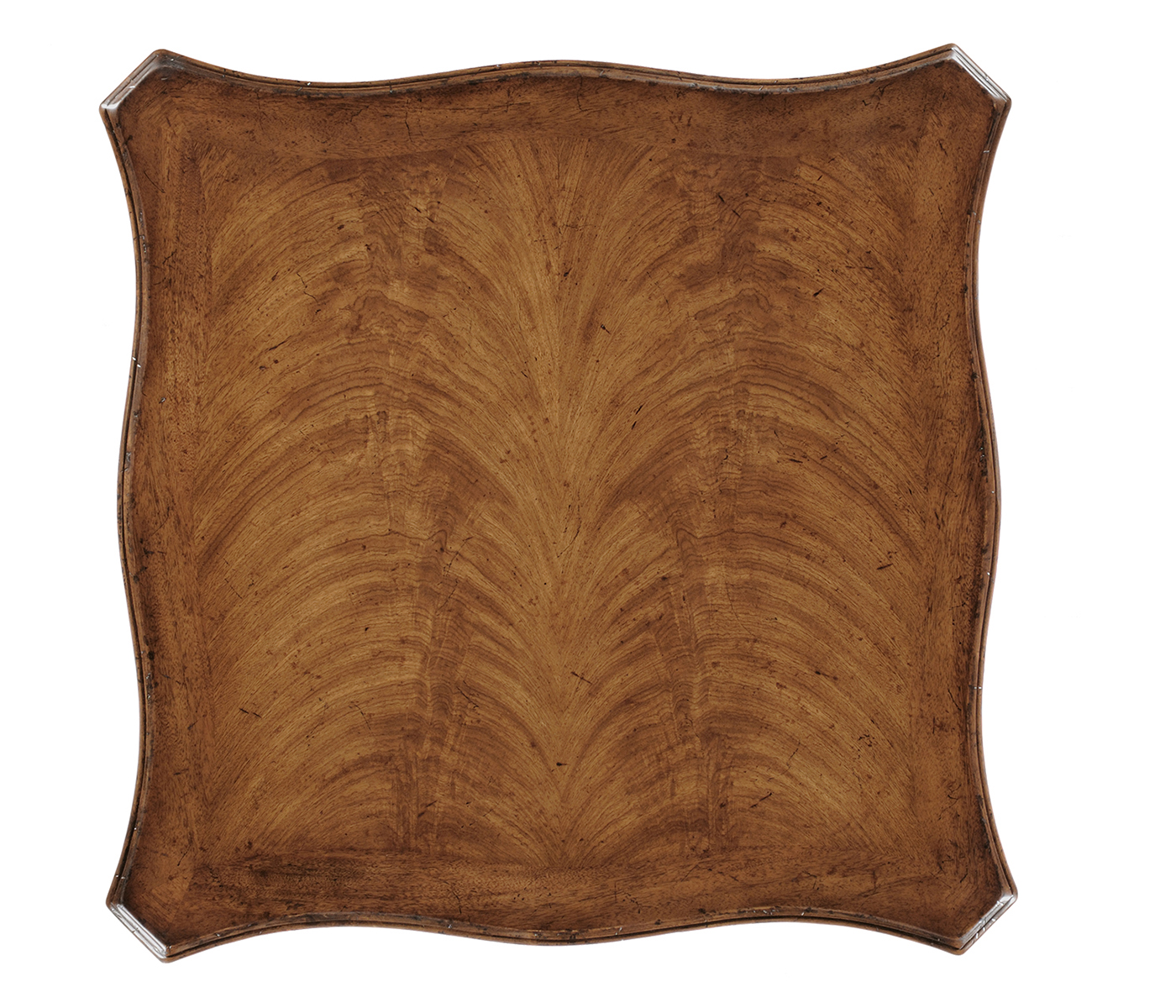 Walnut Square Lamp Table Serpentine Profile