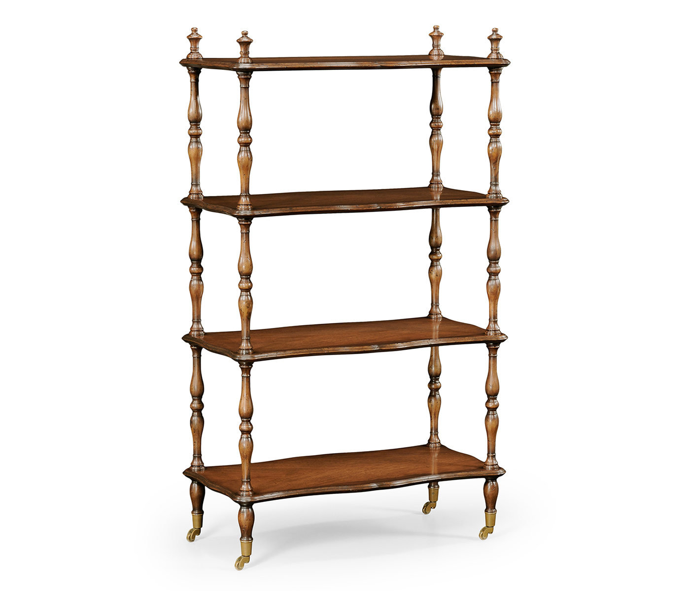 Mahogany Four-Tier Étagère with Serpentine Shelf
