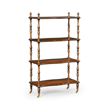 Mahogany Four-Tier Étagère with Serpentine Shelf