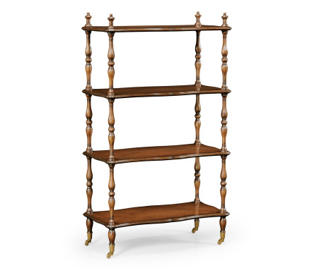 Mahogany Four-Tier Étagère with Serpentine Shelf