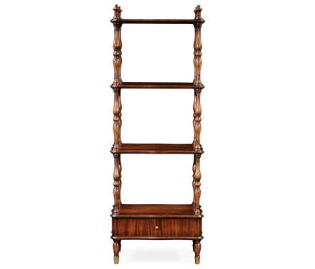 Mahogany Four-Tier Étagère with Serpentine Shelf (Narrow)