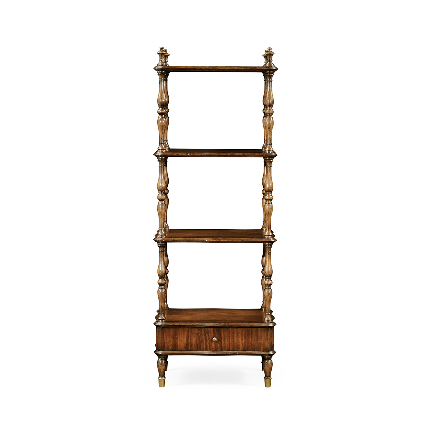 Mahogany Four-Tier Étagère with Serpentine Shelf (Narrow)