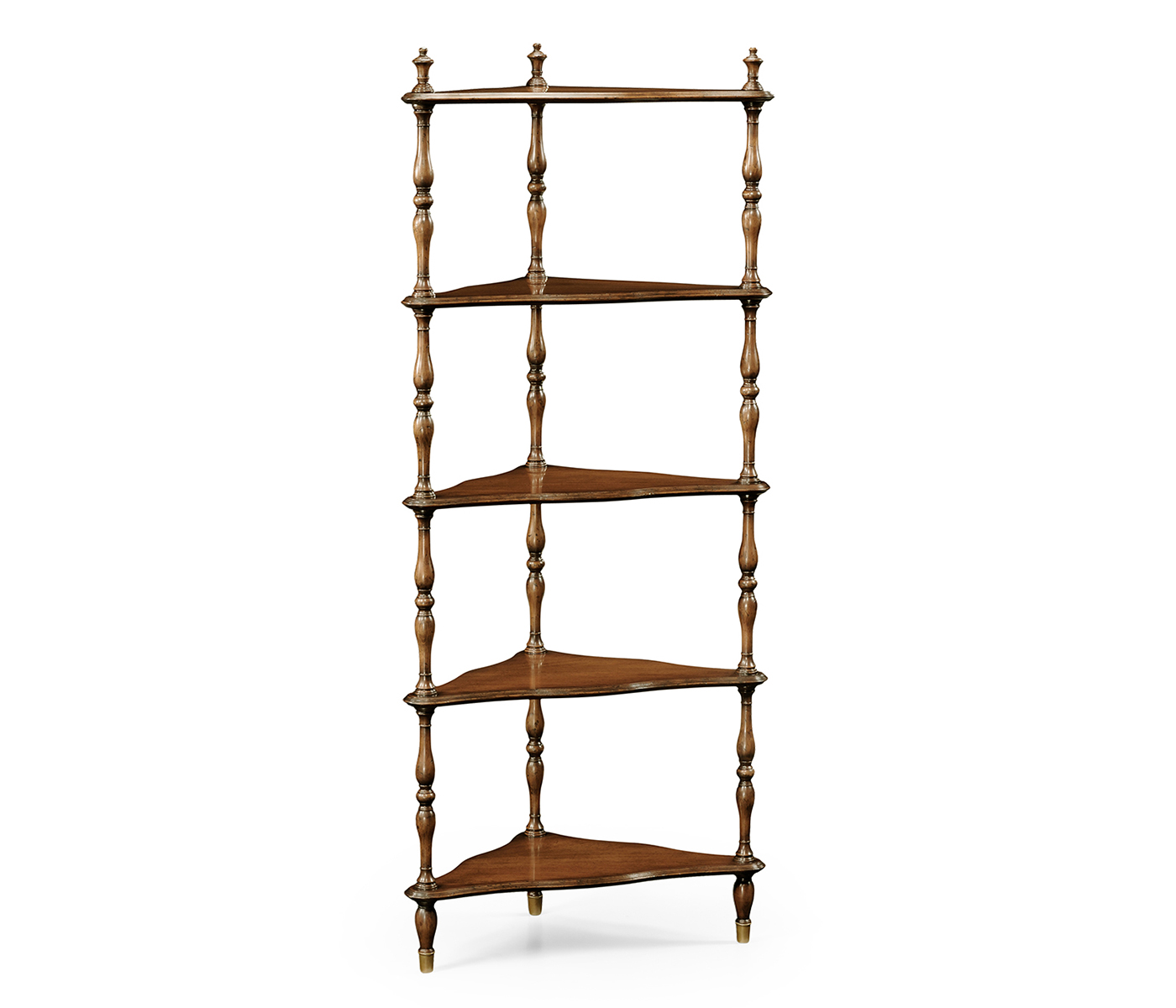 Mahogany Five-Tier Corner Étagère
