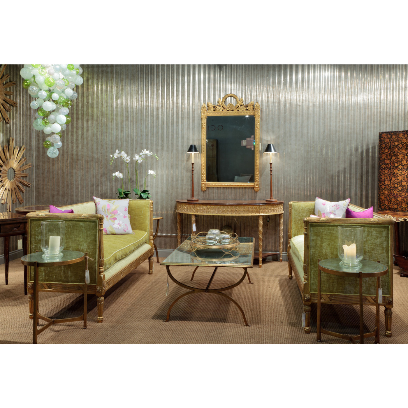 Églomisé & Gilded Iron Coffee Table