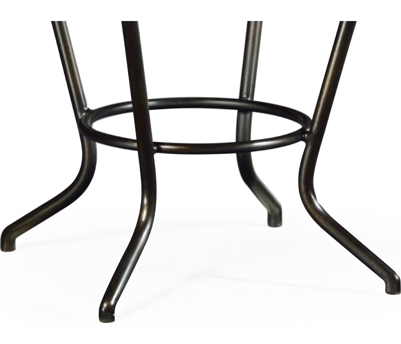 Leather top & bronze iron side table