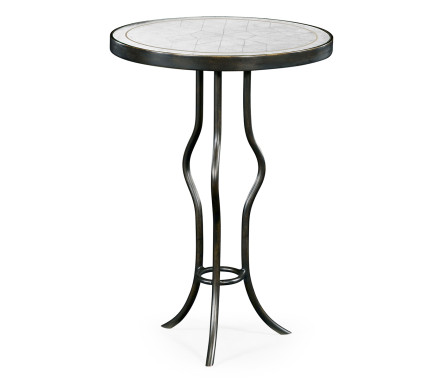 Églomisé & Bronze Iron Round Wine Table
