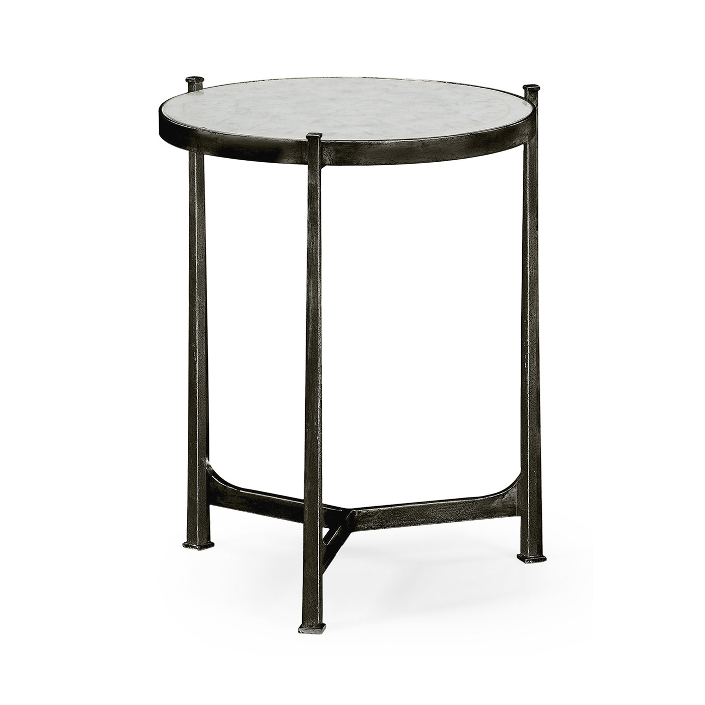 Églomisé & Bronze Medium Iron Lamp Table