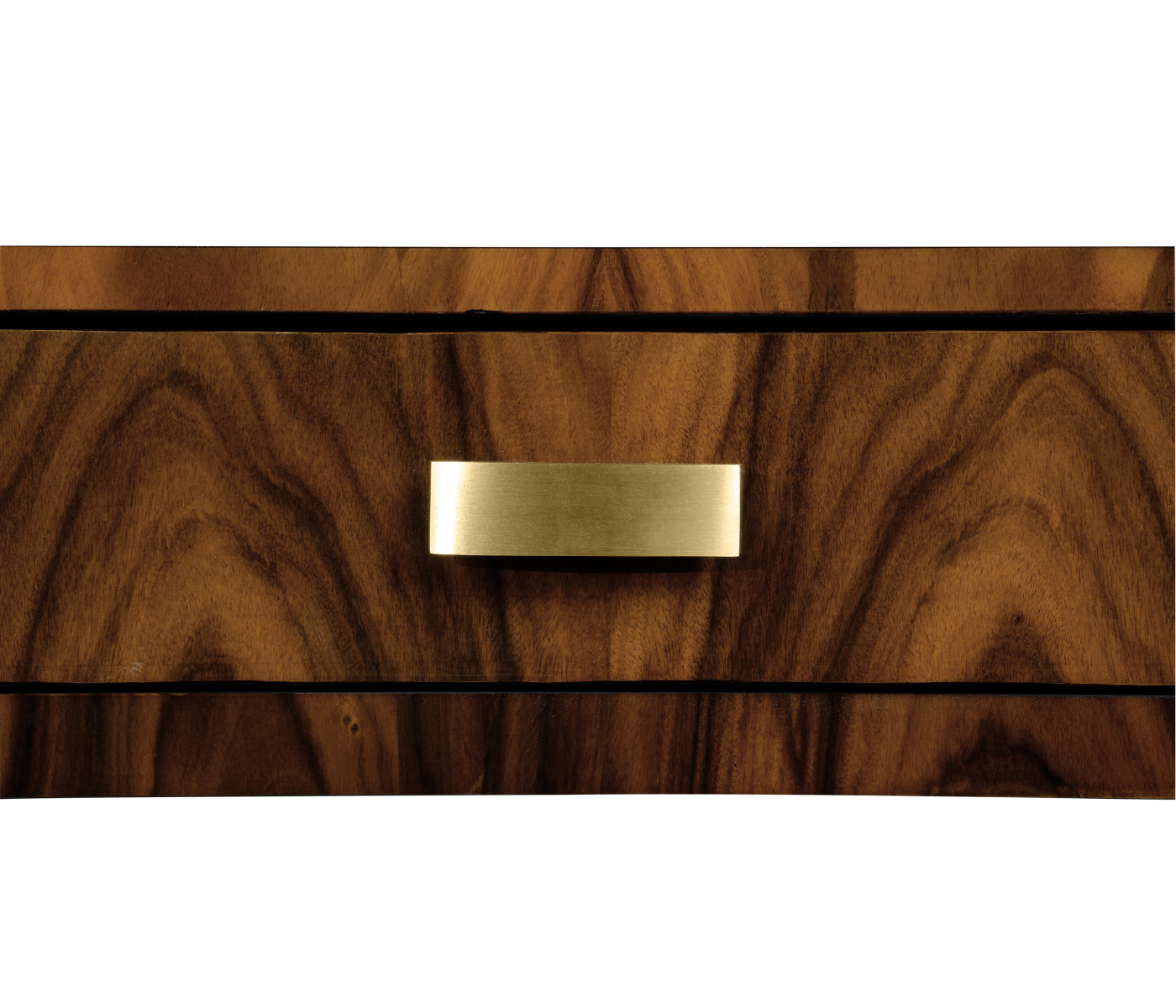 Art Deco High Lustre Rectangular Side Table with Drawer 