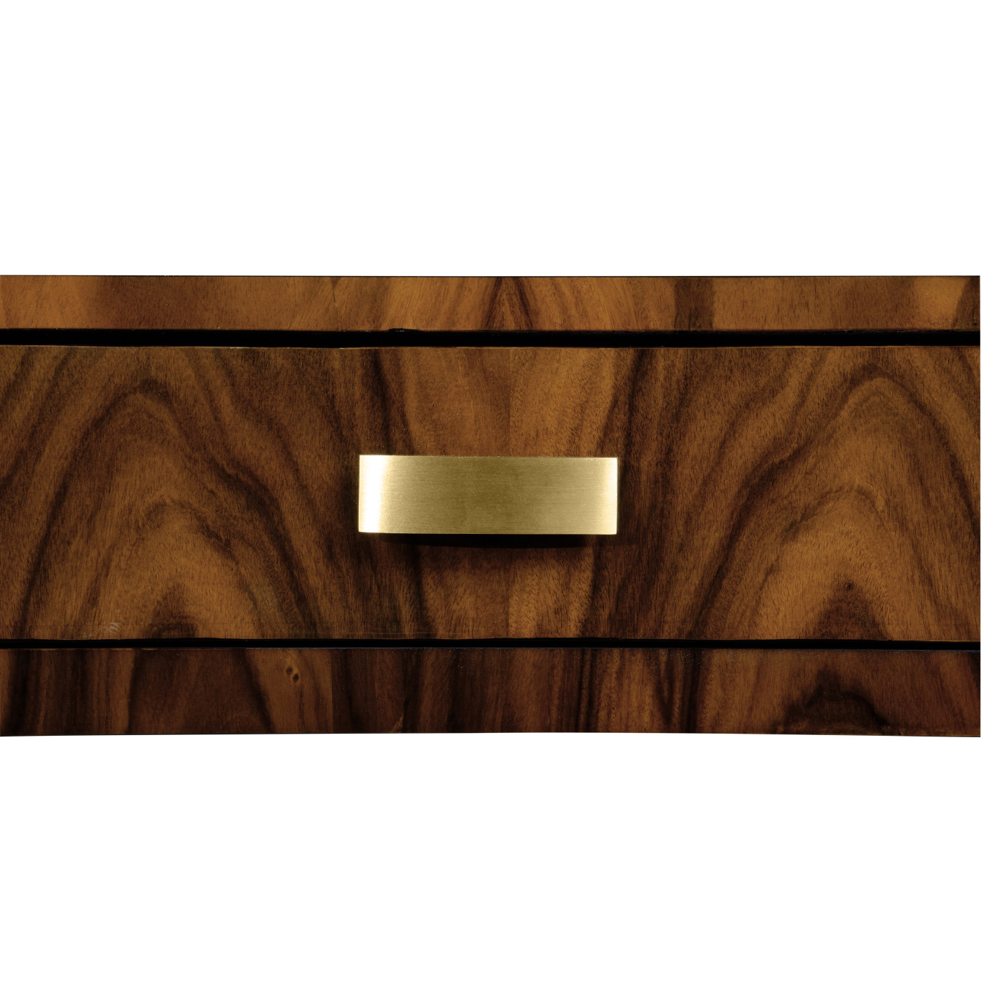 Art Deco High Lustre Rectangular Side Table with Drawer 