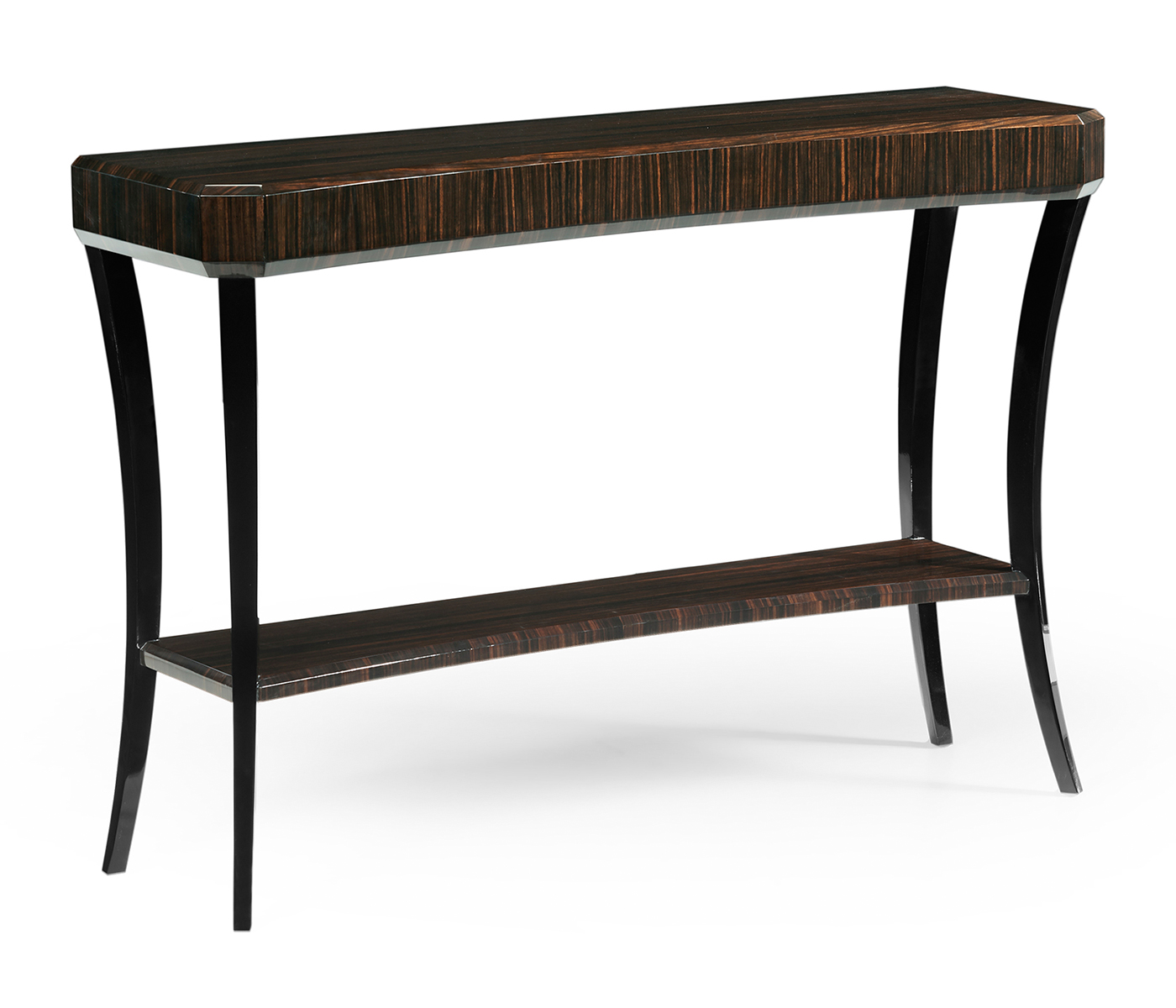 Rectangular Art Deco Macassar Ebony High Lustre Console Table
