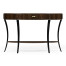 Large Demilune Art Deco Macassar Ebony High Lustre Console Table with Drawer