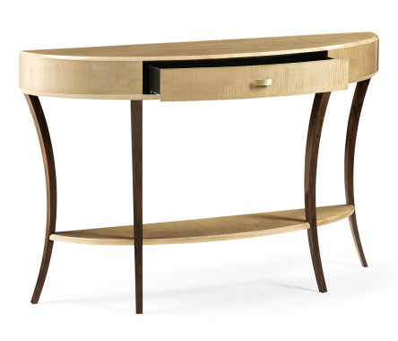 Art Deco Large Demilune Console Table with Drawer
