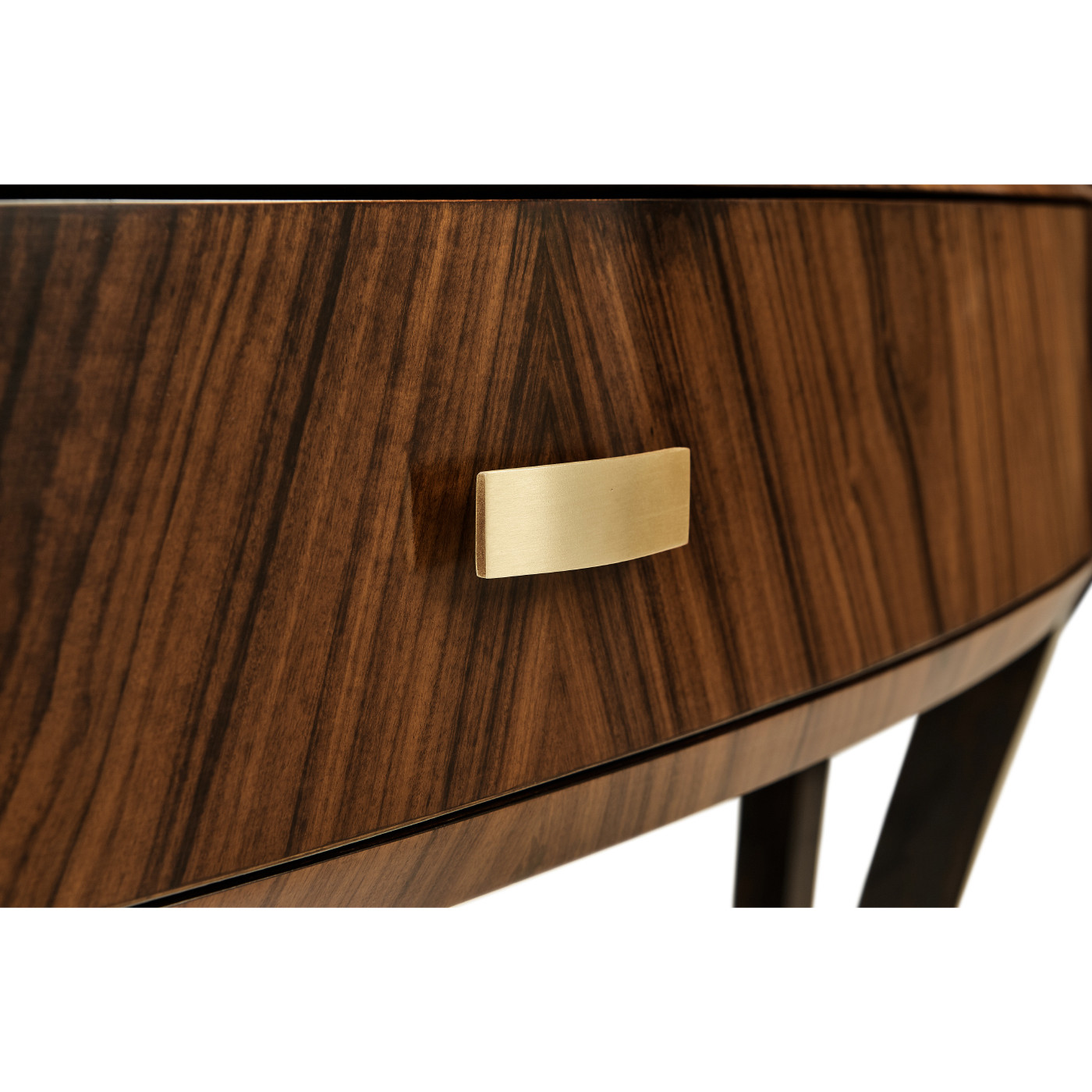 Art Deco Satin Large Demilune Console Table with Drawer