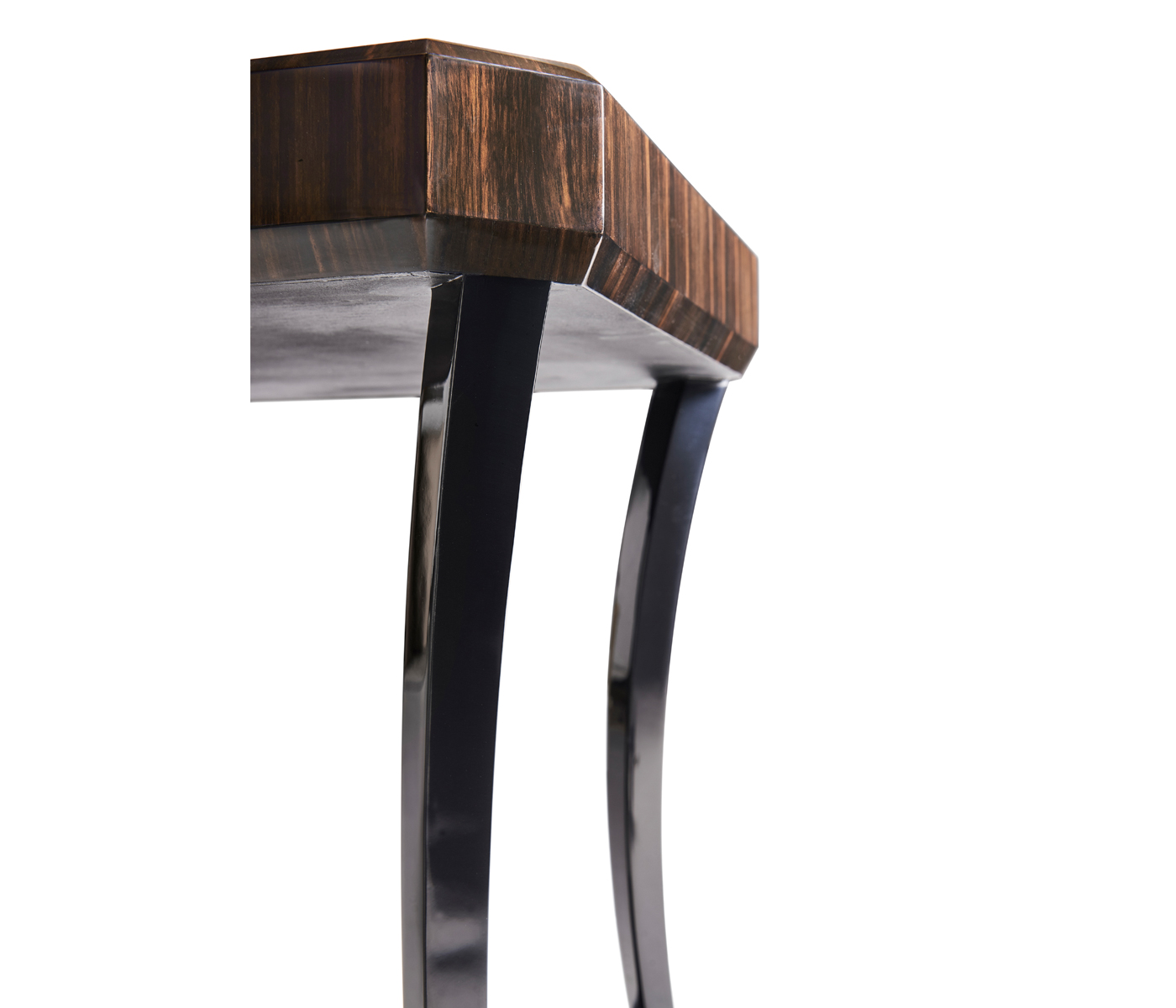 Small Square Art Deco Macassar Ebony High Lustre Side Table