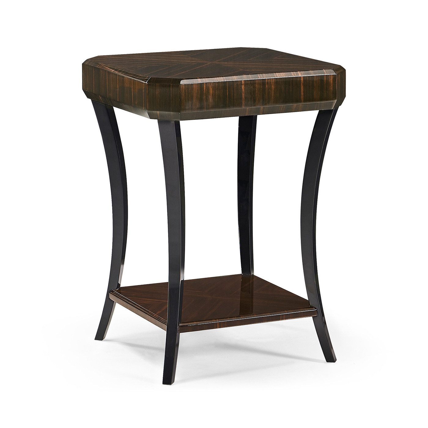 Small Square Art Deco Macassar Ebony High Lustre Side Table