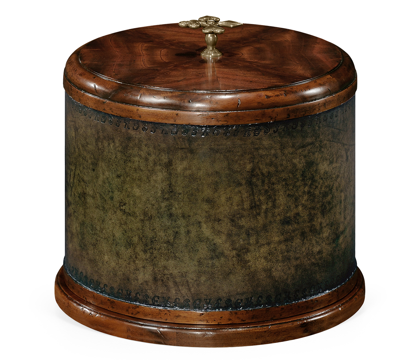 Round Mahogany Poker Chip Box