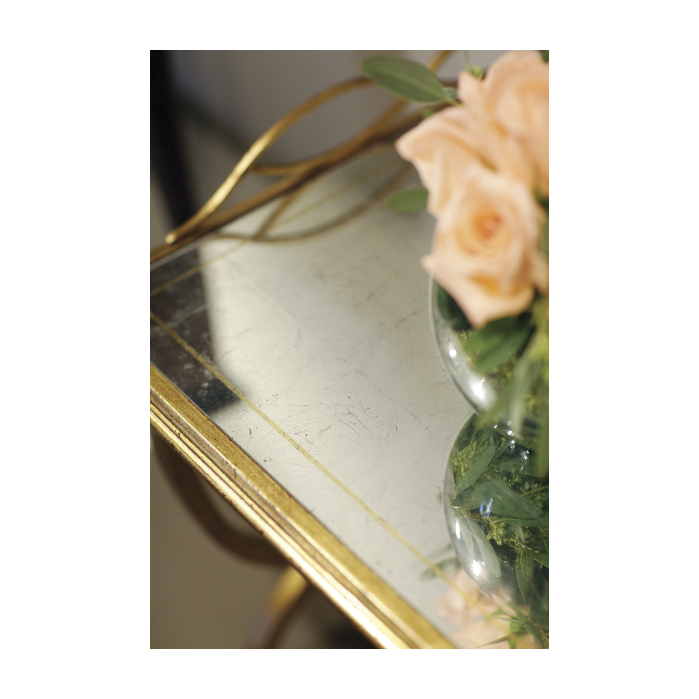 Églomisé & Gilded Iron Drinks Table