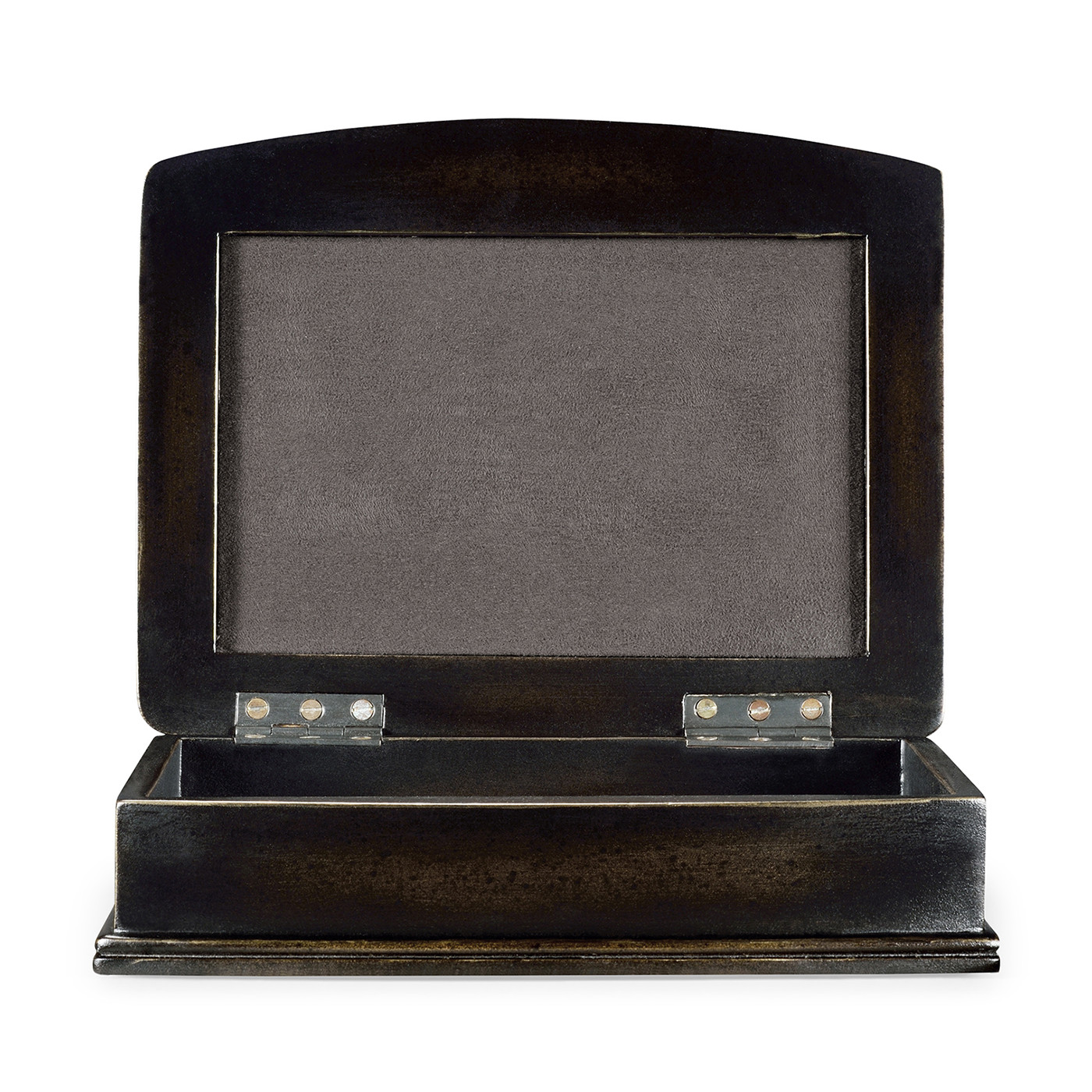 Anthracite Faux Shagreen Bronze Leaf Box