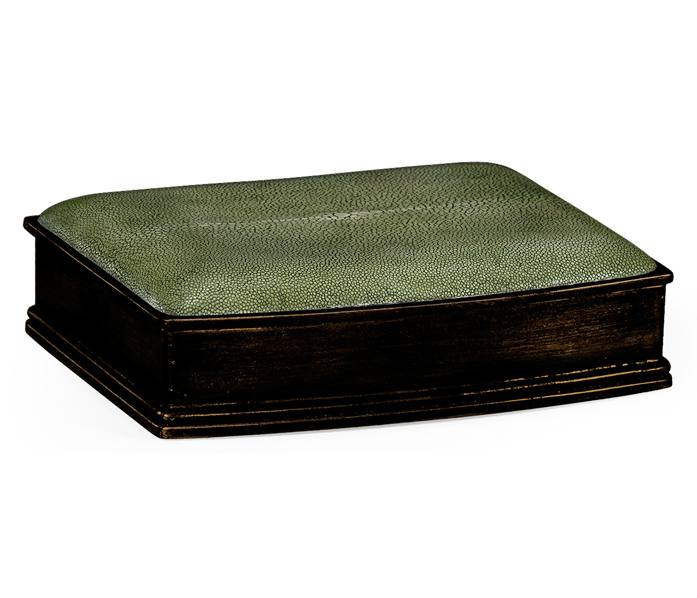 Green Faux Shagreen Bronze Box