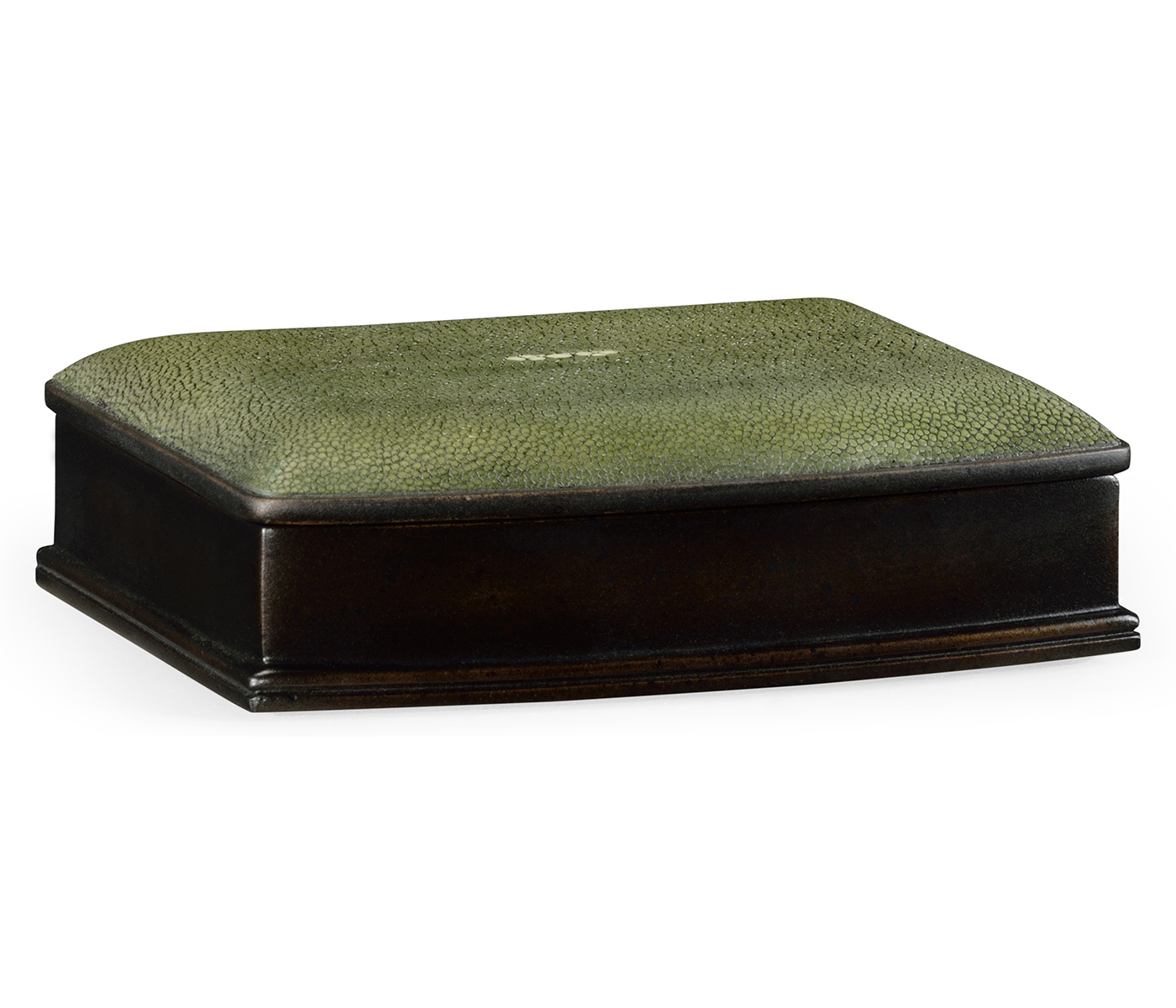 Green Faux Shagreen Bronze Box