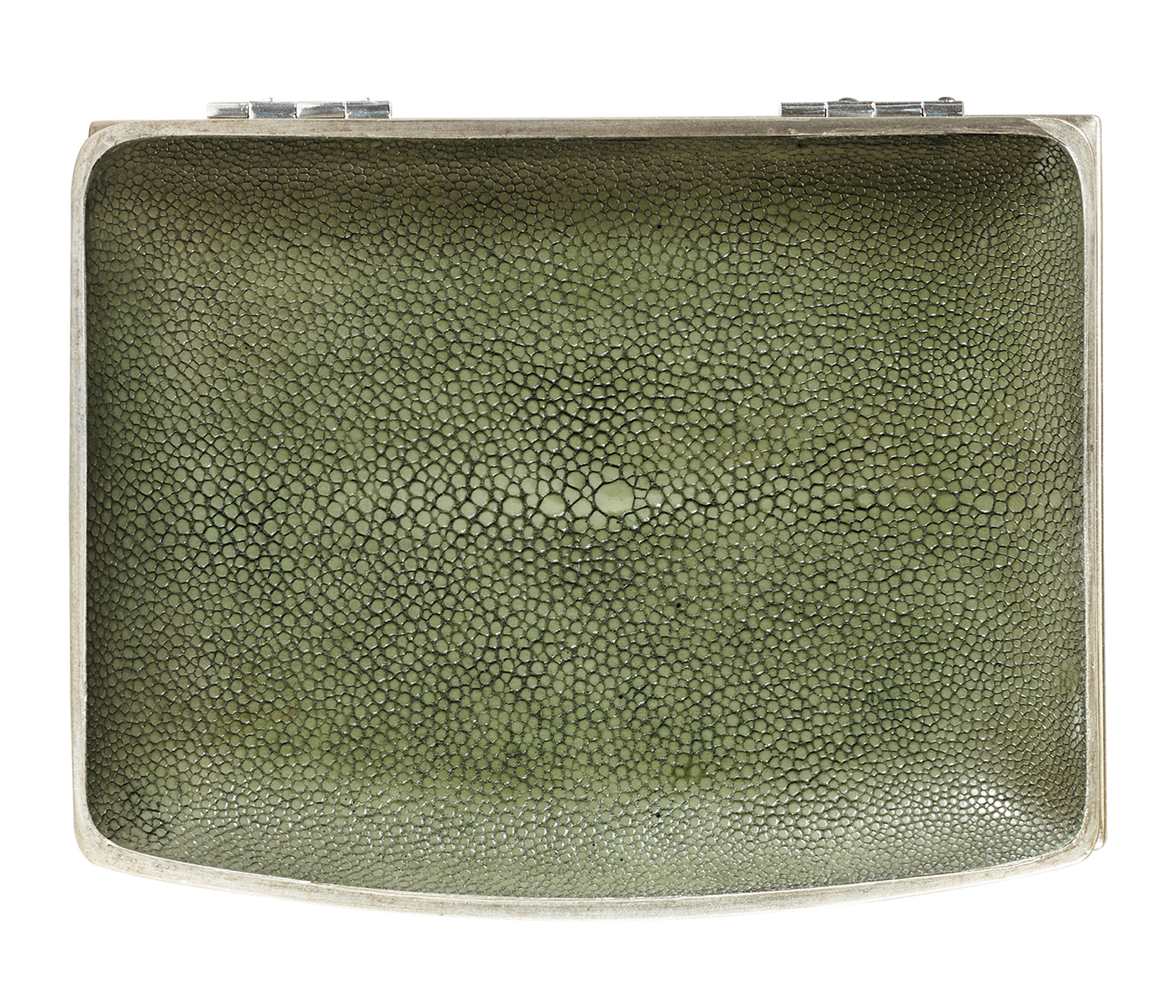 Green Faux Shagreen Silvered Box