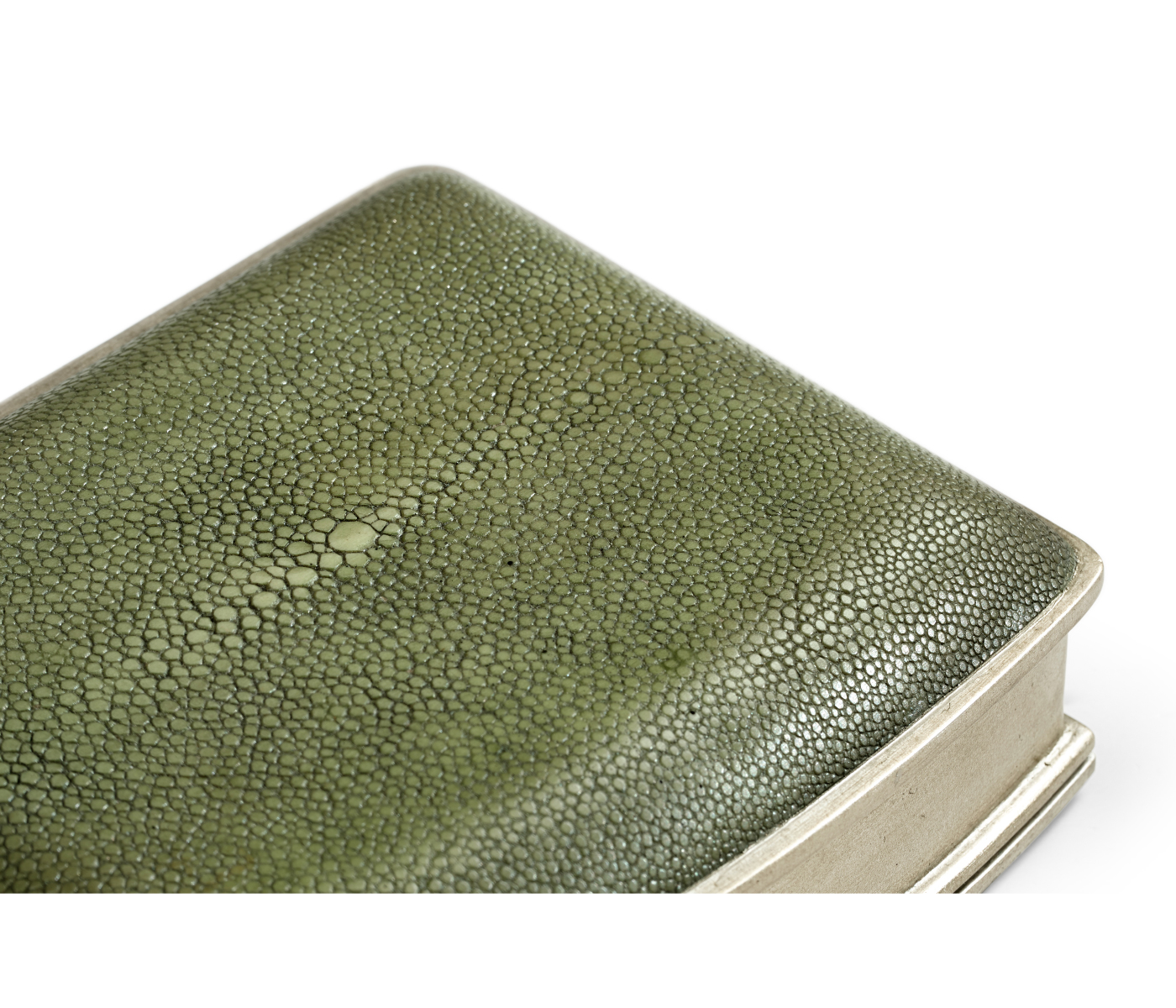 Green Faux Shagreen Silvered Box