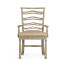 Grey Oak Pierced Ladder Back Country Arm Chair, Upholstered in MAZO