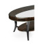 Oval Art Deco Macassar Ebony High Lustre Glass Topped Coffee Table