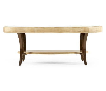Art Deco Oval Glass Topped Coffee Table